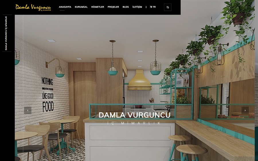 Damla Vurguncu İç Mimarlık web sitesinin ana sayfası