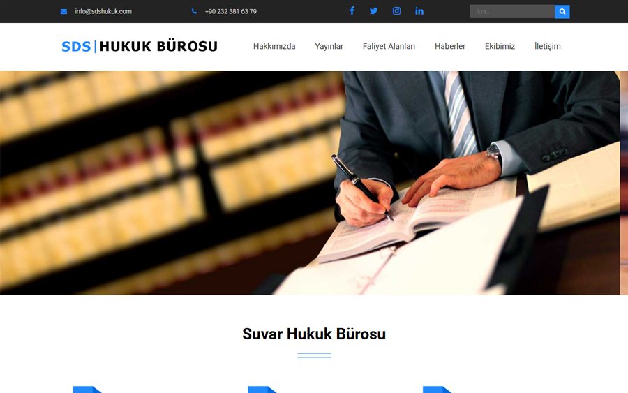 SDS Hukuk Bürosu web sitesinin ana sayfası